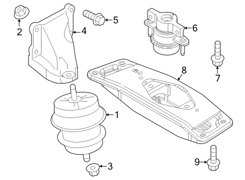 Automatic Transmission BRCKT ENG MT RH Diagram for 112324HK0B