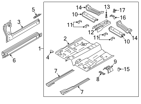 2021 Ford Escape Floor & Rails PAN ASY - FLOOR Diagram for LX6Z7811135M
