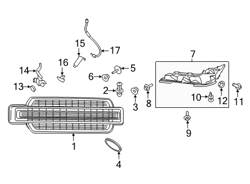 2018 Ford F-150 Parking Aid Washer Hose Diagram for JL3Z17A605B