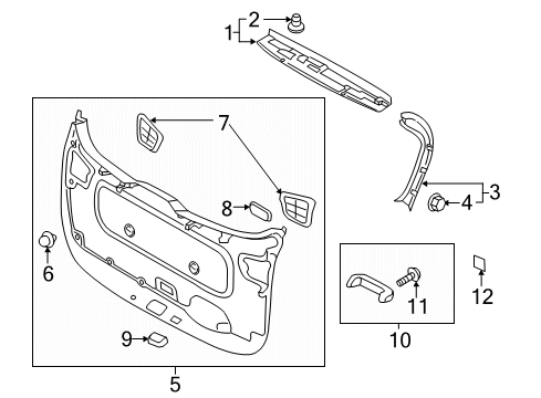 2018 Kia Sedona Interior Trim - Lift Gate Cover-Power Tail Gage Diagram for 81755A9000DAA