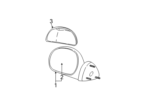 1998 Ford F-250 Outside Mirrors Outer Cover Diagram for F7TZ17D743AB