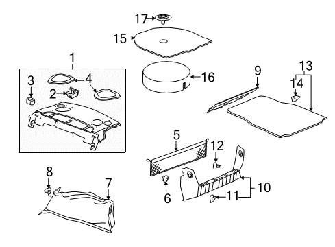 2007 Chevrolet Impala Interior Trim - Rear Body Compartment Trim Diagram for 84089478