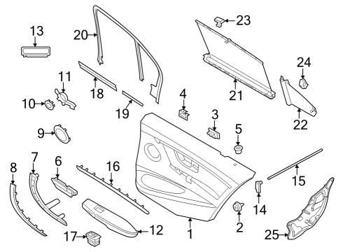 2016 BMW M3 Rear Door Led Module / Optical Fibre Diagram for 63319350967