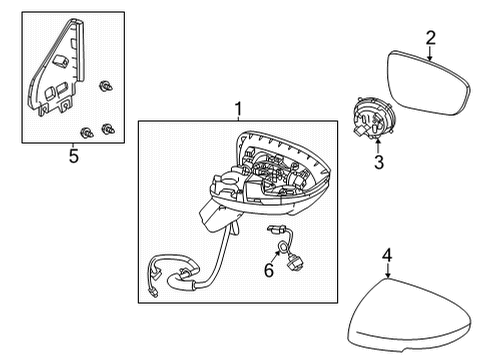 Outside Mirrors Door Mirror Glass RH Diagram for 963656RR1E
