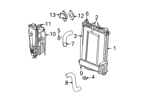 2004 Dodge Durango Radiator & Components Hose-Radiator Outlet Diagram for 52028985AD