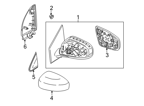 2014 Nissan Murano Outside Mirrors Mirror Assembly-Door, RH Diagram for 963011AA0C