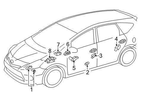 2014 Toyota Prius V Air Bag Components Diagnostic Unit Diagram for 8917047180