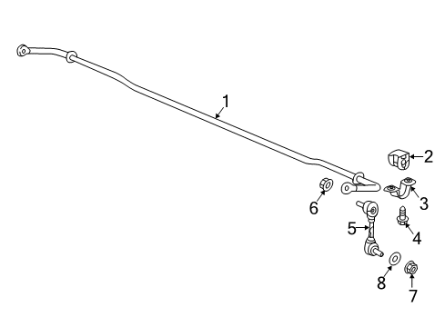 2021 Honda CR-V Rear Suspension Components, Lower Control Arm, Upper Control Arm, Stabilizer Bar Bolt, Flange 8X16 Diagram for 90121TBAA00