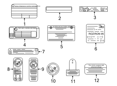 2014 BMW 640i Gran Coupe Information Labels Label, Coolant Diagram for 71239384628