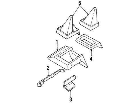 1994 Honda Passport Console Bracket, Support Diagram for 8944633840
