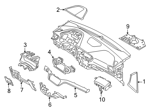 2018 Hyundai Ioniq Cluster & Switches, Instrument Panel Panel Assembly-Cluster Facia Diagram for 84830G20004X