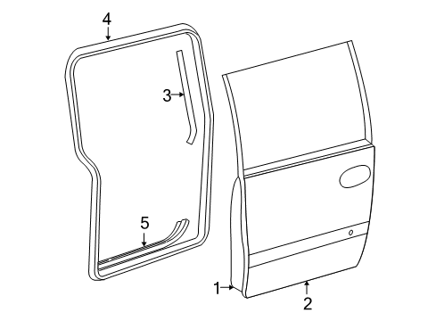 2007 Dodge Grand Caravan Side Loading Door - Door & Components WEATHERSTRIP-Sliding Door Secondary Diagram for 4894574AA