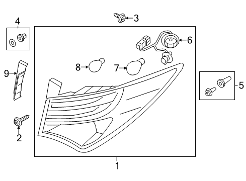 2018 Hyundai Santa Fe Sport Bulbs Flange-Housing, RH Diagram for 924214Z500