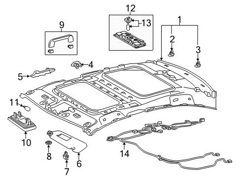 2015 Lexus ES300h Interior Trim - Roof Lamp Assy, Spot Diagram for 8136033040B0
