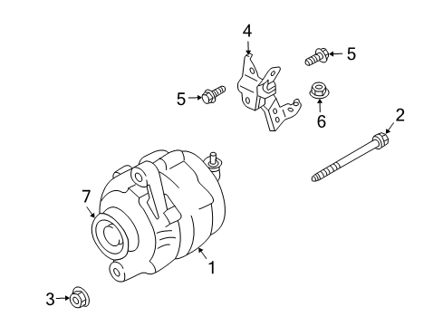 2002 Infiniti I35 Alternator Bolt Diagram for 119168J10A