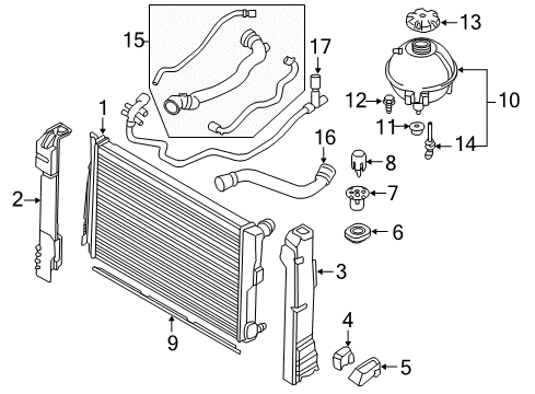 2017 BMW X3 Radiator & Components, Water Pump, Cooling Fan COOLANT HOSE:171040 Diagram for 17128571614