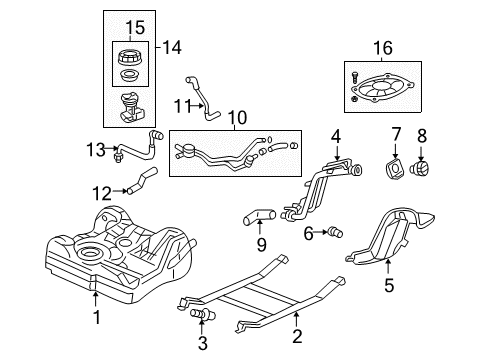 2005 Honda Civic Fuel Supply Nut & Gasket Set, Fuel Lock (Yachiyo) Diagram for 17046S5AA00