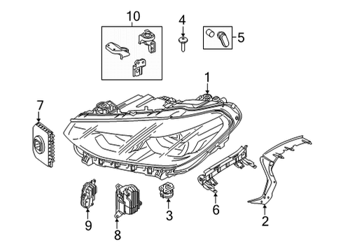 2022 BMW X3 Headlamps, Headlamp Washers/Wipers LED MODULE, DAYTIME RUNNING Diagram for 63115A0E622