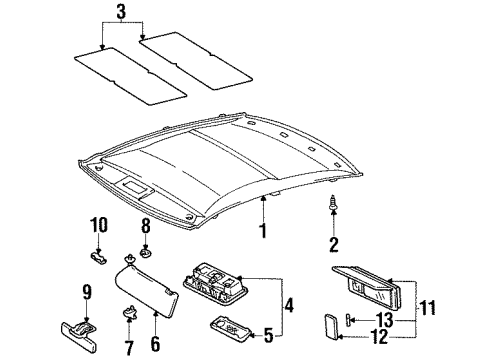 1995 Lexus SC300 Interior Trim - Roof Headlining Assy, Roof Diagram for 633102401208