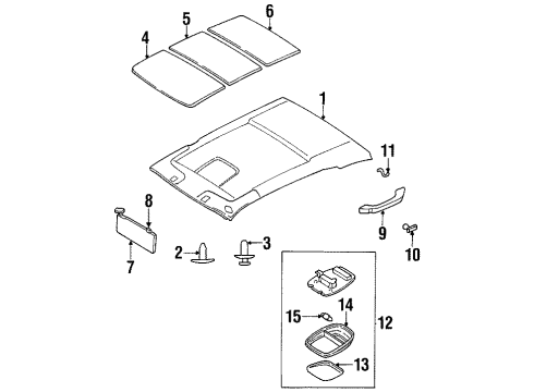 2001 Kia Sportage Interior Trim - Roof Cover Diagram for 0G03069472A06