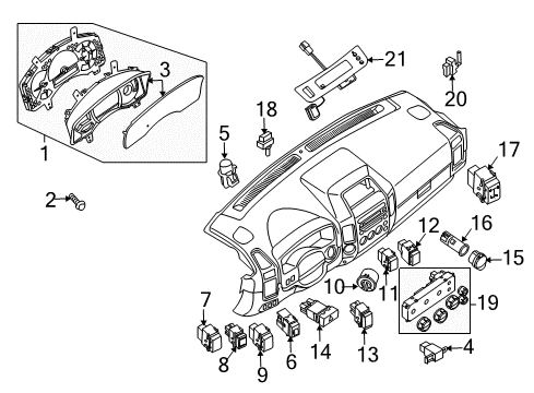 2008 Nissan Titan Automatic Temperature Controls Speedometer Instrument Cluster Diagram for 24810ZR24B