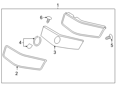2006 Cadillac XLR Grille & Components Emblem Bolt Diagram for 11516982
