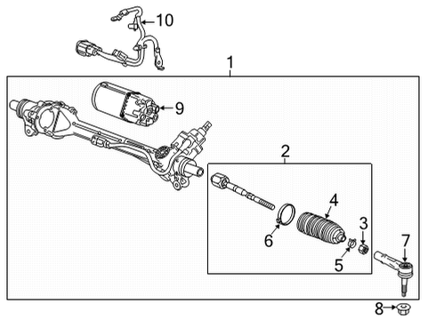 2021 Chevrolet Corvette Steering Column & Wheel, Steering Gear & Linkage Boot Kit Diagram for 22913284