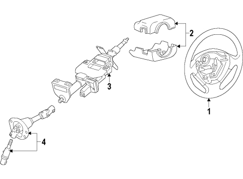 2011 Kia Sorento Steering Column, Steering Gear & Linkage, Steering Wheel & Trim Joint Assembly-Universal Diagram for 564001U000