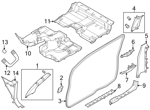 2022 Nissan Frontier Interior Trim - Cab GARNISH-LOCK PILLAR, LOWER LH Diagram for 769169BU1A