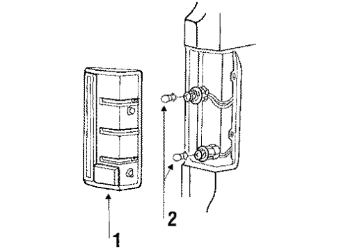 1985 Ford F-150 Backup & Tail Lamps Back Up Lamp Assembly Diagram for E4TZ13404B