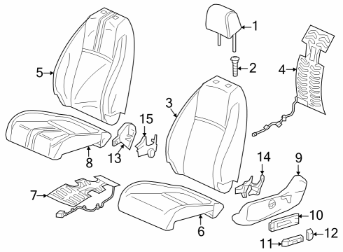 2022 Honda Civic Driver Seat Components PAD, L- FR Diagram for 81537T20A61