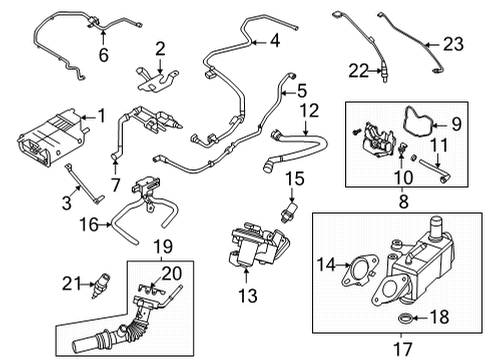 2020 Ford Escape Emission Components BRACKET Diagram for LX6Z9D665G