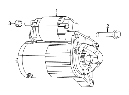 2015 Dodge Dart Starter Nut-Hexagon Diagram for 6509652AA
