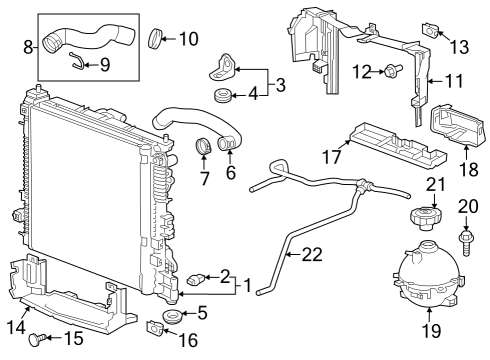 2020 Chevrolet Blazer Radiator & Components Lower Hose Diagram for 84863063