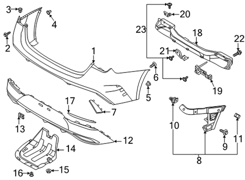 Bumper & Components - Rear Rear Bumper Upper Cover Diagram for 86610L3000