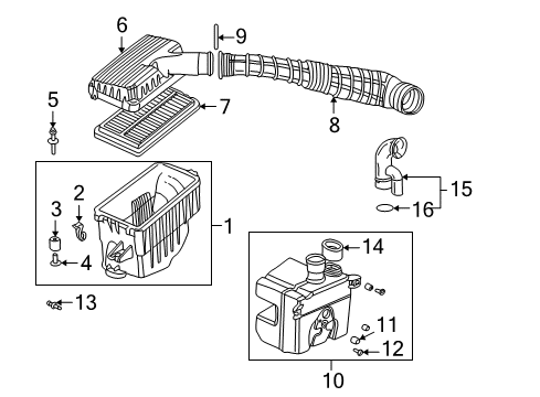 2001 Honda Accord Air Intake Tube, Air Flow Diagram for 17228PAAA01