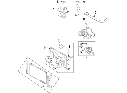 2022 Nissan Sentra Cooling System, Radiator, Water Pump, Cooling Fan Motor & Fan Assy-W/Shroud Diagram for 214816LB0B