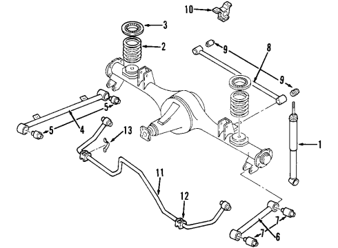 2004 Isuzu Axiom Rear Axle, Ride Control, Stabilizer Bar, Suspension Components Bar Stab, RR. Suspension Diagram for 8972537060