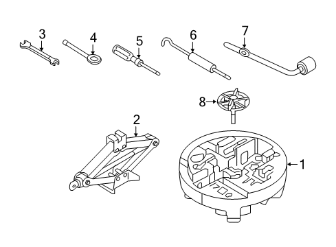 2018 Genesis G80 Jack & Components Clamp-Spare Tire Diagram for 628513B100