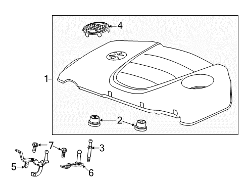 2016 Buick Verano Engine Appearance Cover Engine Cover Bracket Diagram for 55564300