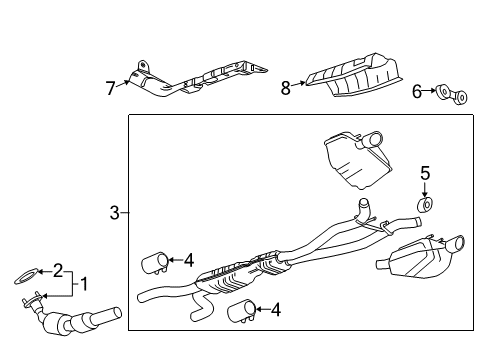 2010 Chevrolet Camaro Exhaust Components Heat Shield Diagram for 92199553