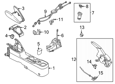 Center Console Knob-Control Lever Diagram for 328655RA0A