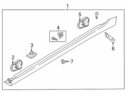 Exterior Trim - Pillars CLIP-SIDE SILL MOULDING MTG Diagram for 87758GI100