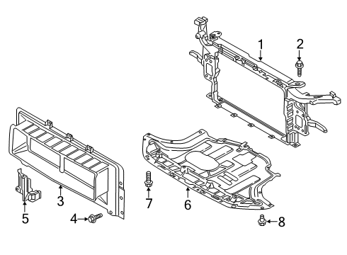 2019 Hyundai Kona Radiator Support Carrier Assembly-Front End Module Diagram for 64101J9000