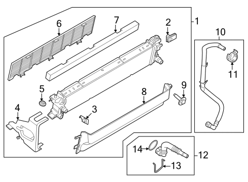 Radiator & Components Auxiliary Radiator Diagram for LC3Z8005A