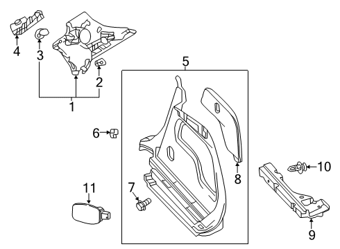 2019 Infiniti QX30 Interior Trim - Quarter Panels Garnish-Rear Pillar, RH Diagram for 769345DA0A