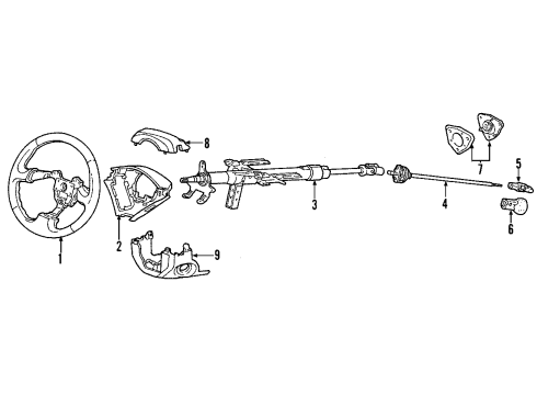 2003 Honda S2000 Steering Column & Wheel, Steering Gear & Linkage Column Assembly, Steering Diagram for 53200S2A013