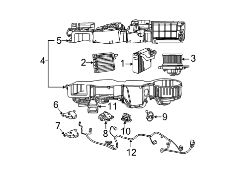 2006 Chrysler Sebring A/C Evaporator & Heater Components Wiring-A/C And Heater Diagram for 5087014AB