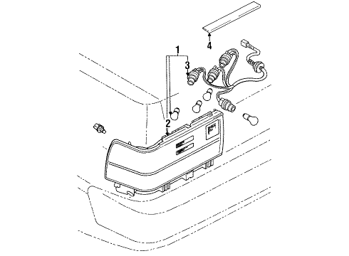 1991 Toyota Cressida Combination Lamps Socket & Wire, Rear Com Diagram for 8155522691