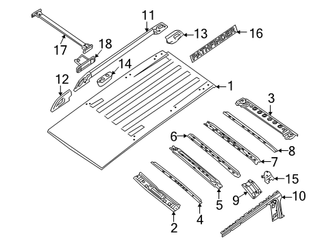 2007 Nissan Pathfinder Roof & Components, Exterior Trim Bow-Roof, Front Diagram for 73240EA530